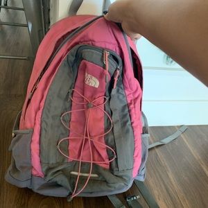Pink North Face Backpack